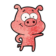 cartoon pig pointing