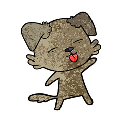 cartoon dog sticking out tongue