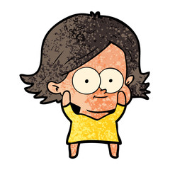happy cartoon girl