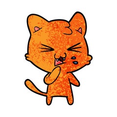 cartoon cat hissing