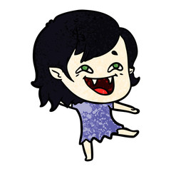 cartoon laughing vampire girl