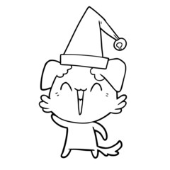 waving little dog cartoon
