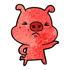 cartoon angry pig