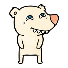 cartoon polar bear showing teeth