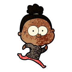 cartoon happy old woman