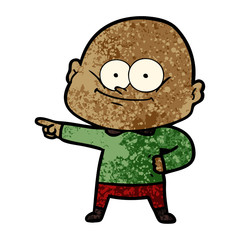 cartoon bald man staring