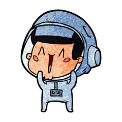 happy cartoon astronaut