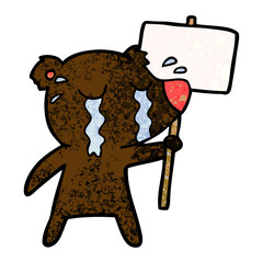 cartoon crying bear