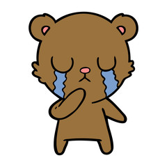crying bear cartoon character