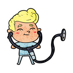 happy cartoon man