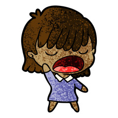 cartoon woman talking loudly
