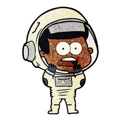 cartoon surprised astronaut