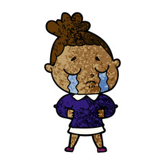 Fototapeta premium cartoon crying woman