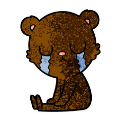 crying bear cartoon character