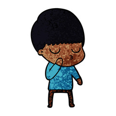 cartoon calm boy