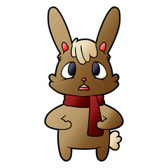 Obraz premium worried cartoon rabbit