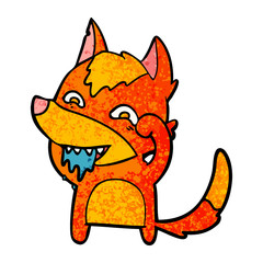 hungry fox cartoon character