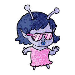 cute alien girl cartoon