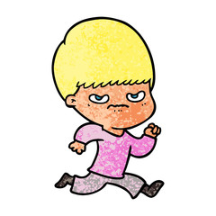 annoyed cartoon boy