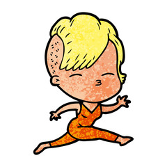 cartoon girl leaping