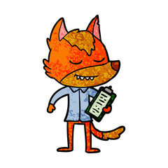 office worker fox cartoon character
