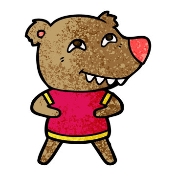 cartoon bear showing teeth