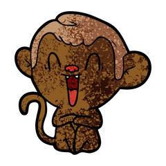 cartoon laughing monkey
