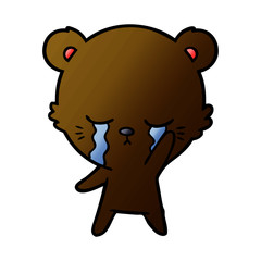 crying bear cartoon character