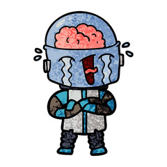 cartoon crying robot