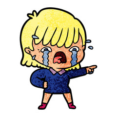 cartoon girl crying