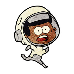 cartoon surprised astronaut