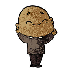 cartoon happy bald man
