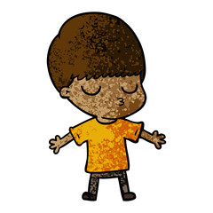 cartoon calm boy