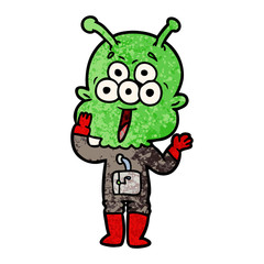 happy cartoon alien