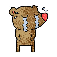 cartoon crying bear