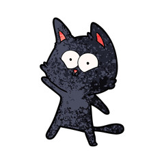 cartoon cat waving