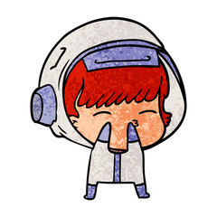 cartoon curious astronaut