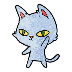 cartoon cat waving