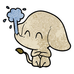 cute cartoon elephant spouting water