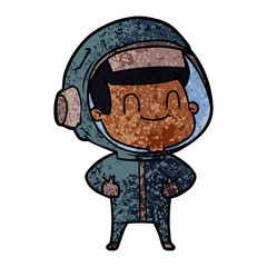 happy cartoon astronaut