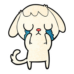 cute cartoon dog crying