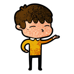 Obraz premium cartoon curious boy