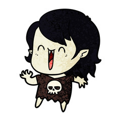 cute cartoon happy vampire girl