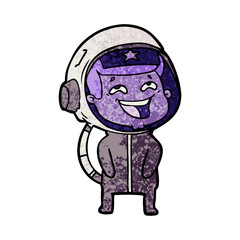 cartoon laughing astronaut