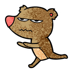 angry bear cartoon running
