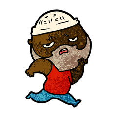 cartoon worried man with beard