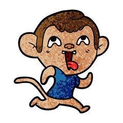 Obraz na płótnie Canvas crazy cartoon monkey jogging