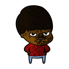 annoyed cartoon boy