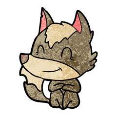Fototapeta premium friendly cartoon wolf