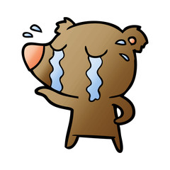 crying bear cartoon character